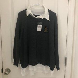 NWT Ralph Lauren Sweater Heather Grey.  Size 1X